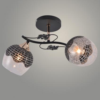 Люстра XA1638B/2 BK+FGD черный/золото 2х60W E27 d470 h250, HN25